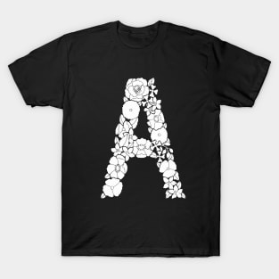 Floral Letter A T-Shirt